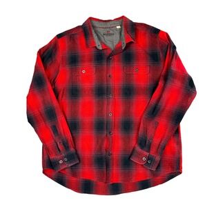 Woolrich Mens XXL Red Black Buffalo Plaid Flannel Long Sleeve Button Down Shirt